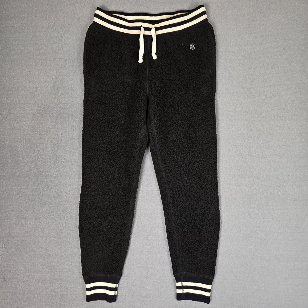 Champion x Todd Snyder Sherpa Joggers Mens Medium Black White Stripe Fleece